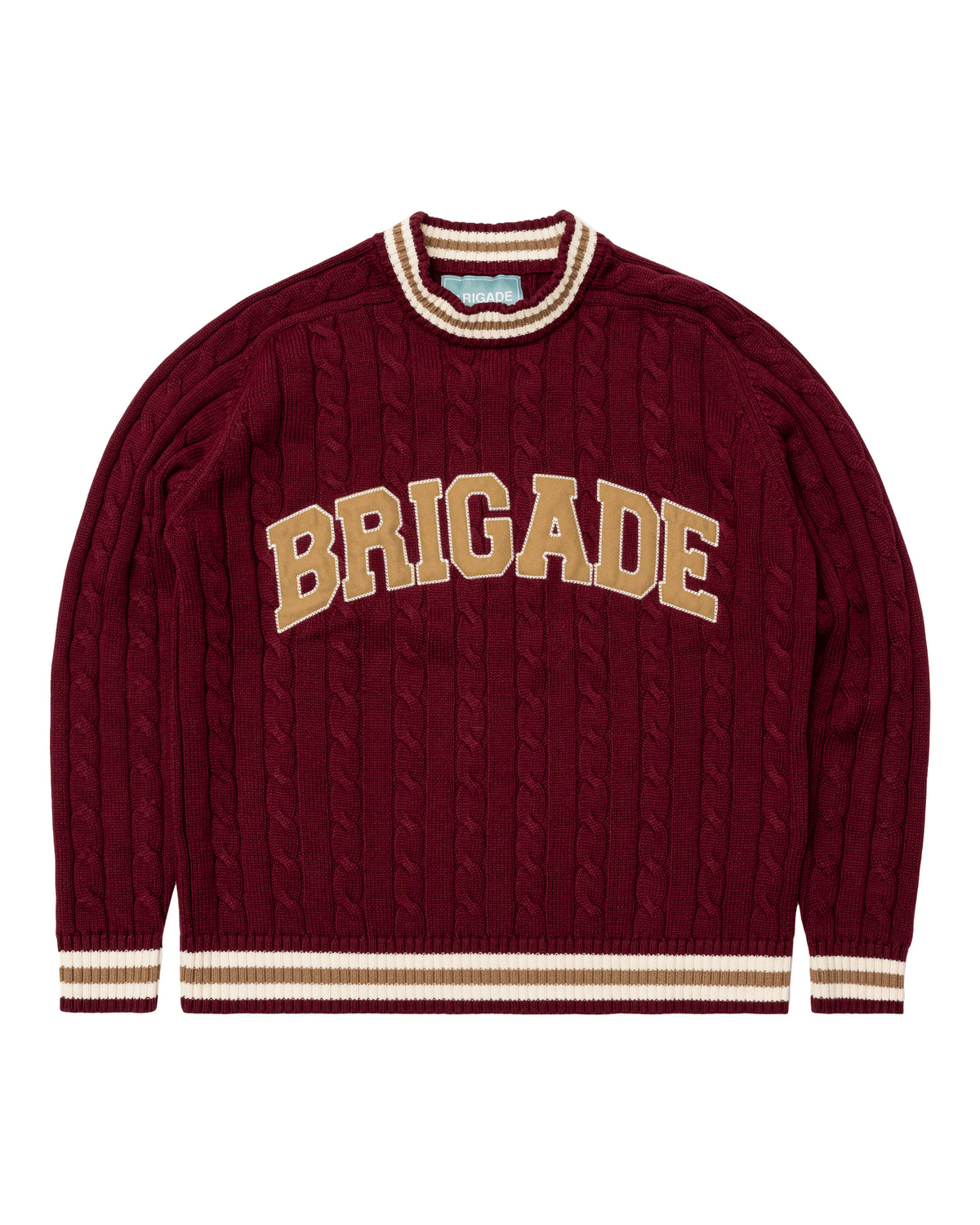 Varsity Cable Knit Sweater